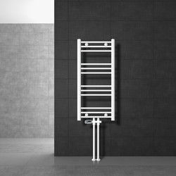 Badkamer radiator middenaansluiting 400x800 mm wit recht met set onderaansluiting LuxeBath