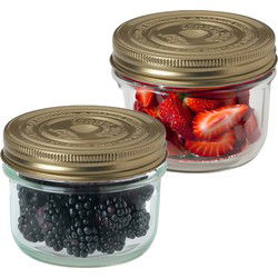 2x Luchtdichte weckpotten transparant glas 350 ml - Weckpotten
