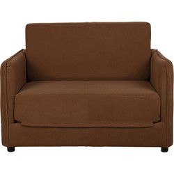 Slaapbank Bruin Ribstof - 110x89x78cm - Jopie