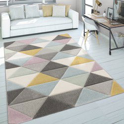 Laagpolig Vloerkleed Lareva - Geo Design - Multi - 80x150 cm
