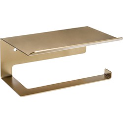 XIVADA WC Rolhouder Zeus - Met plankje - Inclusief schroefset - Goud