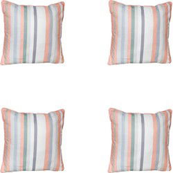 Madison -  Sierkussen Righe salmone - Ca. 50x50 cm - Set van 4