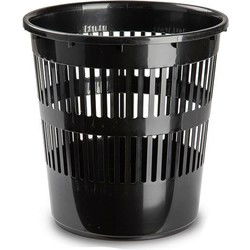 Plasticforte Afvalemmer - 10L - 28 cm - kunststof - zwart - Prullenmanden