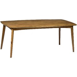 Livingfurn - Eetkamertafel Elias - 180cm - Klassieke eettafel - Mangohout - Bruin