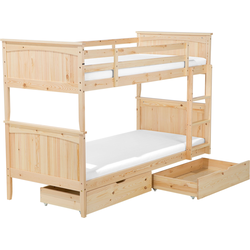ALBON - Stapelbed opbergruimte - Lichthout - 90 x 200 cm - Dennenhout