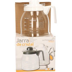 Gerimport Thee/koffie pot - witte deksel en handvat - 1 liter - Theepotten