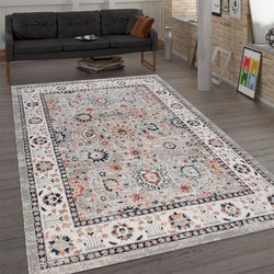 Laagpolig Vintage Maberia Vloerkleed - Grijs - 200x280 cm