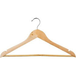 5Five Kledinghangers - 4x - hout - 44 x 23 cm - kleerhangers - Kledinghangers