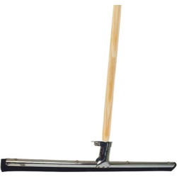 Vloertrekker/douchetrekker voor water metaal/rubber 60 cm met houten steel 150 cm - Vloertrekkers