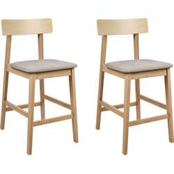 ISANTI - Barkruk set van 2 - Taupe - Rubberhout