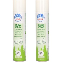 Set van 2x stuks milieuvriendelijke sneeuwspray / spuitsneeuw 300 ml - Decoratiesneeuw