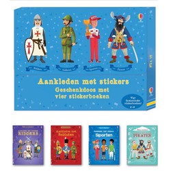 NL - Usborne Usborne Geschenkdoos: Aankleden met stickers jongens (doos 4 ass). 4+ - Ridders - Soldaten - Sporten - Piraten