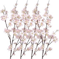 4x Stuks roze appelbloesem kunstbloem/tak met 57 bloemetjes 84 cm - Kunstbloemen