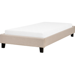 Beliani ROANNE - Eenpersoonsbed-Beige-Polyester