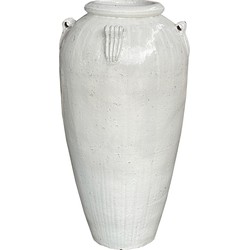 PTMD Izze White glazed ceramic extreme pot high