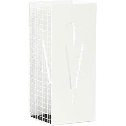 Items paraplubak/parapluhouder - ivoor wit - metaal met decoraties - D20 x H47 cm - Paraplubakken