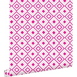 ESTAhome behang ruiten fuchsia roze - 0,53 x 10,05 m - 138862