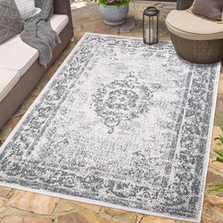 Vintage Binnen & Buitenkleed Omkeerbaar - Rio Grijs - 120 X 170 CM