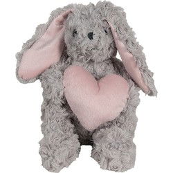 Clayre & Eef Knuffel Konijn Grijs Pluche
