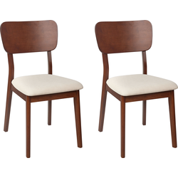 MINIER - Eetkamerstoel set van 2 - Lichtbeige - Hout