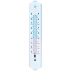 Muurthermometer kunststof wit 49,5x9,7x0,8cm