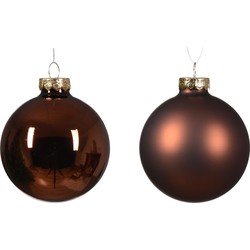 Kerstbal glas d7 cm espresso ass 8st kerst