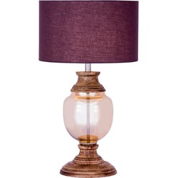 SVJ Staande Lamp Rond - 30 x 30 x 52 cm - Hout - Bordeaux