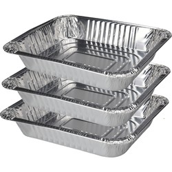 Set van 6x stuks barbecue bereidingsbakken vierkant 33 x 32 cm - barbecueroosters