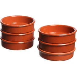 6x Luxe creme brulee schaaltjes terracotta 11 cm - Serveerschalen