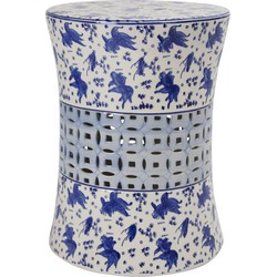 Fine Asianliving Keramische Kruk Blauw Wit Porselein Handgemaakt