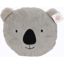 H&S Collection Dieren sierkussen kinderkamer - grijze koala - 32 x 27 cm - polyester - Sierkussens