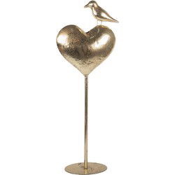 Clayre & Eef Decoratie Beeld Hart Goudkleurig Metaal