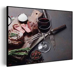 Muurwerken Akoestisch Schilderij - Beef met Rode Wijn - Geluidsdempend Wandpaneel - Wanddecoratie - Geluidsisolatie - PRO (AW 0.90) XL (120x86)