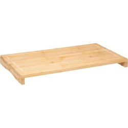 Grote snijplank/serveerplank op pootjes rechthoek 52 x 28 cm van bamboe hout - Snijplanken