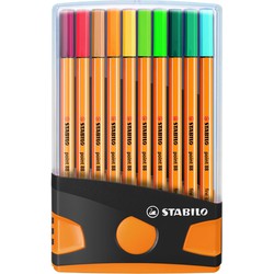 Twisk  STABILO point 88 - fineliner 0,4 mm - ColorParade antraciet/oranje 20 kleuren