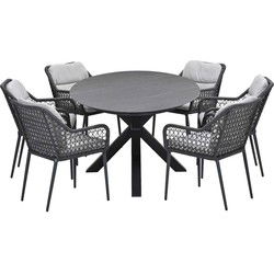Garden Impressions Pemba tuinset 7-delig - Scot tuintafel Napoli grey 230x115 cm