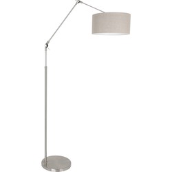 Stalen staande lamp met knikarm Steinhauer Prestige Chic Smoke glas