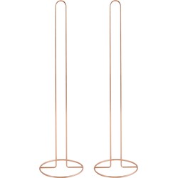MSV Wc/toiletrolhouder reservoir - 2x - metaal - koper kleur - 50 cm - Voor 5 rollen - Toiletrolhouders
