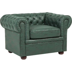 Beliani CHESTERFIELD - Fauteuil-Groen-Kunstleer