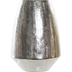 Bloemenvaas van alluminium zilver 22 x 32 cm - Vazen