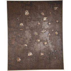 PTMD Wandpaneel Porty - 122x5x152 cm - Canvas - Bruin