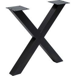 Tafelonderstel X-Frame metaal zwart (set van 2)