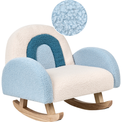 Beliani OMBO - Schommelstoel-Blauw-Bouclé