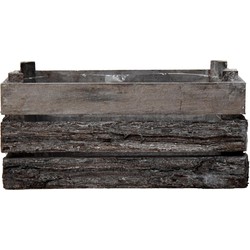 Kolibri Home | Woodenbark twins - houten sierpot/ sierbak - potmaat 2x Ø12cm