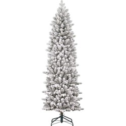 Black Box Trees Harma Smalle Kunstkerstboom - H215 x Ø66 cm - Groen Frosted