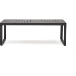 Kave Home - Galdana aluminium uitschuifbare buitentafel met donkergrijze afwerking 220 (340) x 100 cm