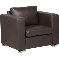 Beliani HELSINKI - Fauteuil-Bruin-Leer