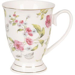 Clayre & Eef Mok Roze Wit Porselein Bloemen