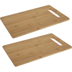 2x stuks snijplank bamboe rechthoekig 36 cm - Snijplanken