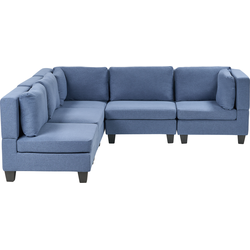 Beliani UNSTAD - Modulaire Sofa-Blauw-Polyester